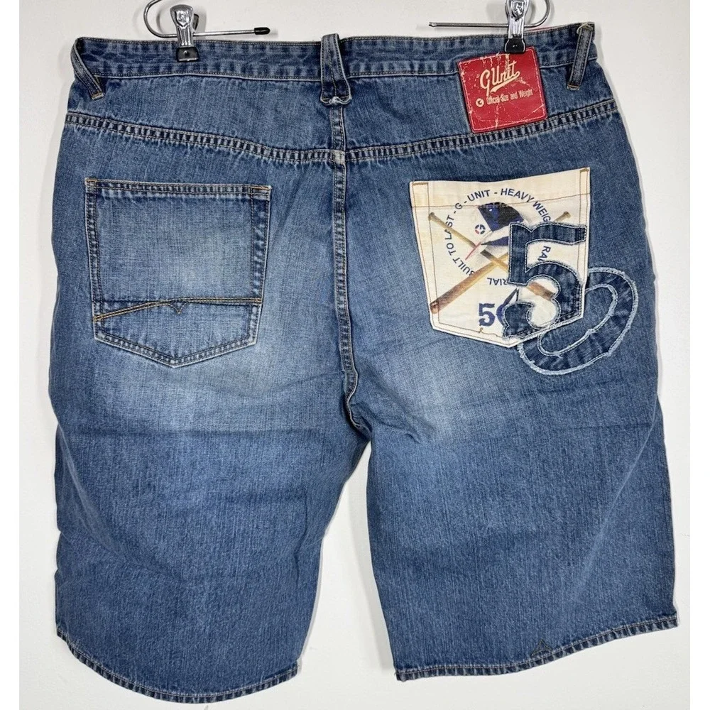 VTG G-Unit Denim Jean Shorts Jorts Men's 40 Wide Leg Baggy Streetwear Hip Hop‎